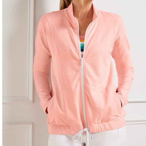 T by Talbots Jackets & Blazers - T by Talbots Women's Cozy Crush Drawstring Waist Jacket NWT Large UPF 50+ Zip